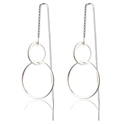 Durchzieher 925 Sterling Silber mit Ringen