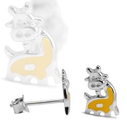 Ohrstecker 925 Sterling Silber mit Giraffe in gelb