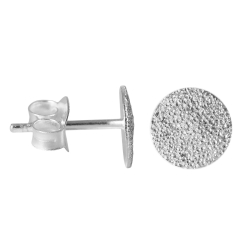 Ohrstecker 925 Sterling Silber mit Kreis diamantiert