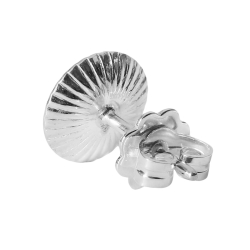 Ohrstecker Rohling 585 Weißgold 14kt mit Schale 4mm für Perlen