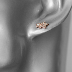 Sterling Silber Ohrringe Ohrstecker Sterne rose vergoldet