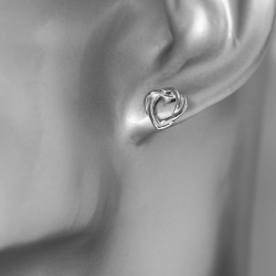 Silber Ohrstecker verschlungene Herzen Silber/Silber
