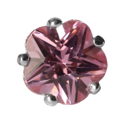 Ohrstecker 925 Sterling Silber mit Zirkonia Blume in pink