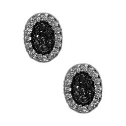 Ohrstecker 925er Sterling Silber oval mit Zirkonia in verschiedenen Farben