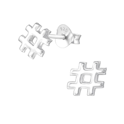Ohrstecker 925 Sterling Silber mit Hashtag