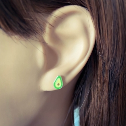 Ohrringe Ohrstecker 925 Sterling Silber mit Avocado