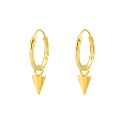 Creolen Ohrringe 925 Sterling Silber vergoldet mit Kegel