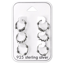 Bali-Creolen 925er Silber Ohrring