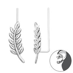 Ear Climber 925 Sterling Silber Zweig Ohrstecker Ohrklemme