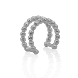 Ohrklemme Kugeln 925 Sterling Silber zweireihig Ear Cuff