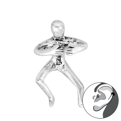 Ear Cuff 925 Sterling Silber Ohrklemme mit umarmender Person