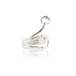 Ohrklemme 925 Sterling Silber Ear Cuff mit Herz