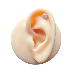 Ohrring Helix Ohrpiercing 925 Sterling Silber Seil-Blume mit Glaskristall in verschiedenen Farben