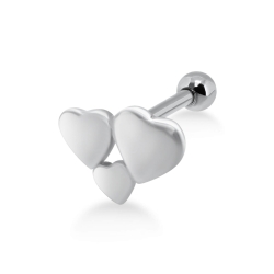 Helix Ohrpiercing 925 Sterling Silber Herzen Verschlusskugel 3mm