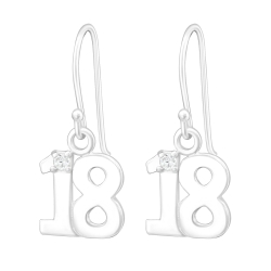 925 Sterling Silber Ohrhaken Ohrhänger mit 18 und Zirkonia