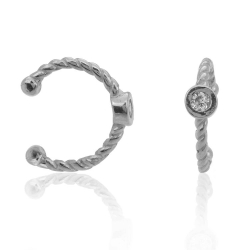 Ear Cuff 925 Sterling Silber Ohrklemme mit Zirkonia