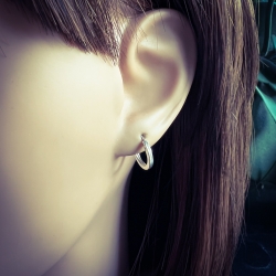 925 Sterling Silber Creolen Ohrringe 12mm