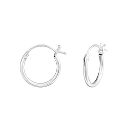 925 Sterling Silber Creolen Ohrringe Stärke 1,2mm mit französischem Verschluss 12mm