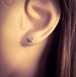 Ohrringe Ohrstecker 925 Sterling Silber Schleife mit Zirkonia in verschiedenen Farben