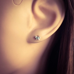 Ohrringe Ohrstecker 925 Sterling Silber Schleife mit Zirkonia in verschiedenen Farben