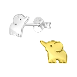 Ohrringe Ohrstecker Elefant 925 Sterling Silber vergoldet