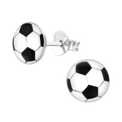 Ohrringe Ohrstecker 925 Sterling Silber mit Fußball