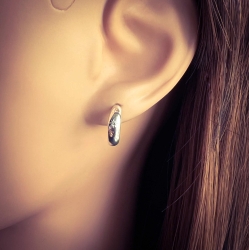 Ohrringe Ohrstecker 925 Sterling Silber Halbcreole mit Stern und Zirkonia