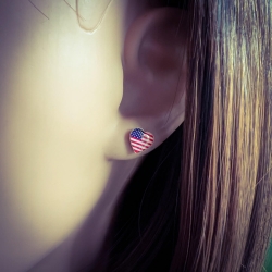 Ohrringe Ohrstecker 925 Sterling Silber Herz USA Vereinigte Staaten von Amerika