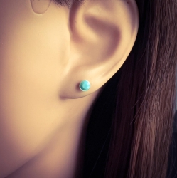Ohrringe 925 Sterling Silber Ohrstecker mit Kristall 4mm in helltürkis