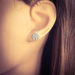 Ohrringe Ohrstecker 925 Sterling Silber mit Lebensbaum