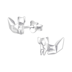 Ohrringe Ohrstecker 925 Sterling Silber mit Origami Fuchs