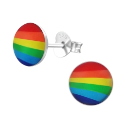 Ohrringe Ohrstecker 925 Sterling Silber Regenbogen