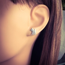 Rehkitz Kinder Ohrringe Ohrstecker 925 Sterling Silber