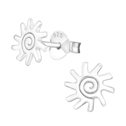 Ohrstecker Ohrringe 925 Sterling Silber vergoldet mit Sonne