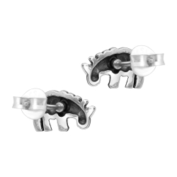 Ohrringe Ohrstecker 925 Sterling Silber mit Nashorn