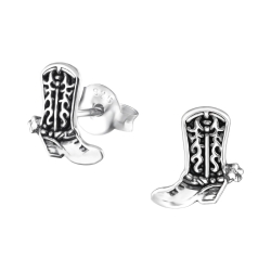 Ohrringe Ohrstecker 925 Sterling Silber mit Westernstiefel