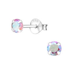 Ohrringe Ohrstecker 925 Sterling Silber mit Zirkonia in aurora borealis