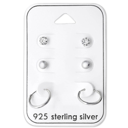 Ohrringe Ohrstecker Set 925 Sterling Silber Elegant