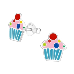 Ohrstecker 925 Sterling Silber mit Cupcake