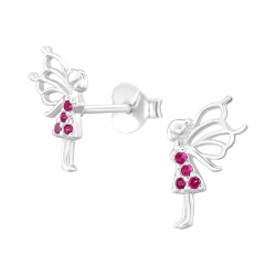Ohrringe Ohrstecker 925 Sterling Silber Fee mit Zirkoniasteinen