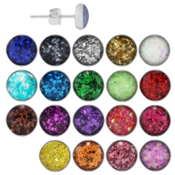 925 Sterling Silber Ohrstecker Glitterline in verschiedenen Farben und Größen