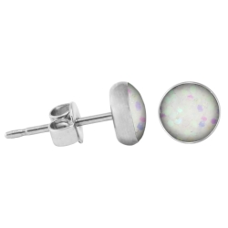 925 Sterling Silber Ohrstecker Glitterline in aurora borealis 6 mm
