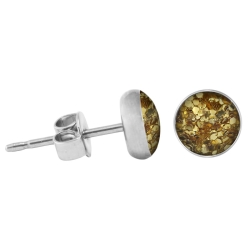 925 Sterling Silber Ohrstecker Glitterline in gold 4 mm