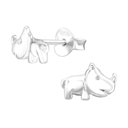 925 Sterling Silber Nashorn-Ohrstecker für Kinder