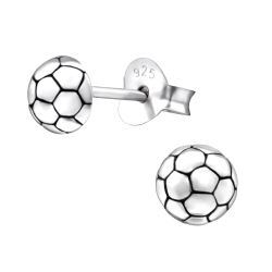 Ohrringe Ohrstecker 925 Sterling Silber mit Fußball