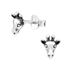 Kinder Ohrringe Ohrstecker 925 Sterling Silber mit Giraffenkopf