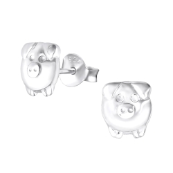 Kinder Ohrringe Ohrstecker 925 Sterling Silber mit Schweinekopf