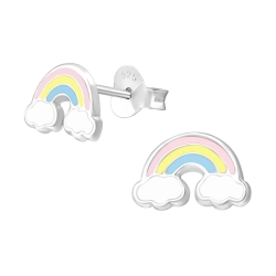 925 Sterling Silber Ohrstecker mit Regenbogen