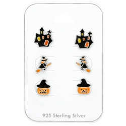 Ohrstecker Set 925 Sterling Silber Halloween