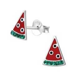 Ohrstecker 925 Sterling Silber mit Wassermelone